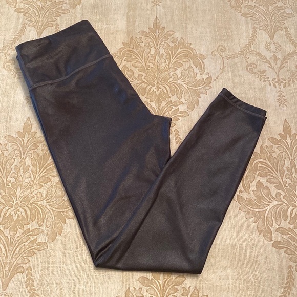 Athleta Elation High Rise Gray Silver Shimmer Leggings M - Picture 4 of 13